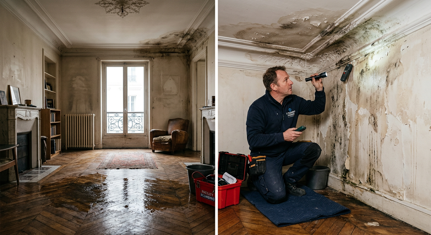 dégât des eaux appartement haussmannien Paris 18